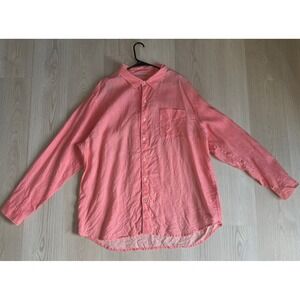 Tommy Bahama Relax Mens XXXL Pink 100% Linen Long Sleeve Button Up Shirt